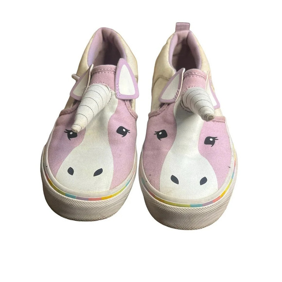 Vans Asher V Kids Unicorn Magic Rainbow Slip-On Sneakers Purple Canvas Missy 2.5 - Picture 3 of 8